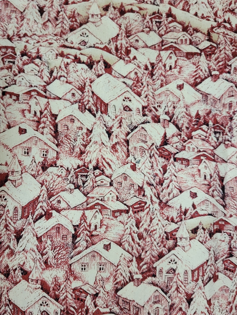 Christmas Toile By Moda Fabrics 100% Cotton Fabric Burgandy 4+ Yards (0781)